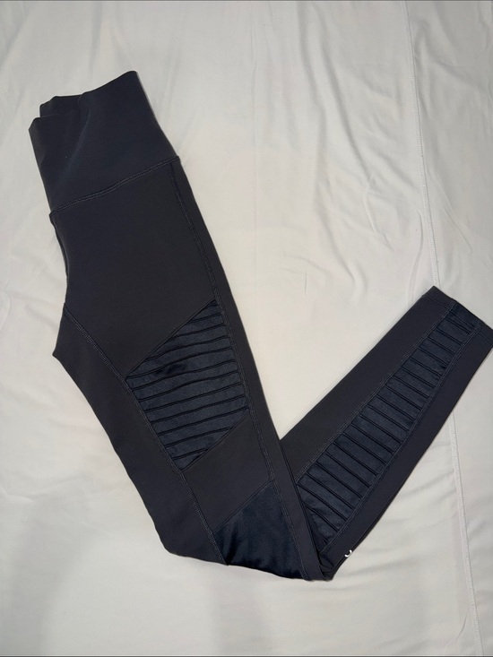 ALO Yoga Denim - ALO Yoga Black Ribbed-Panel High-Waist Jeggings